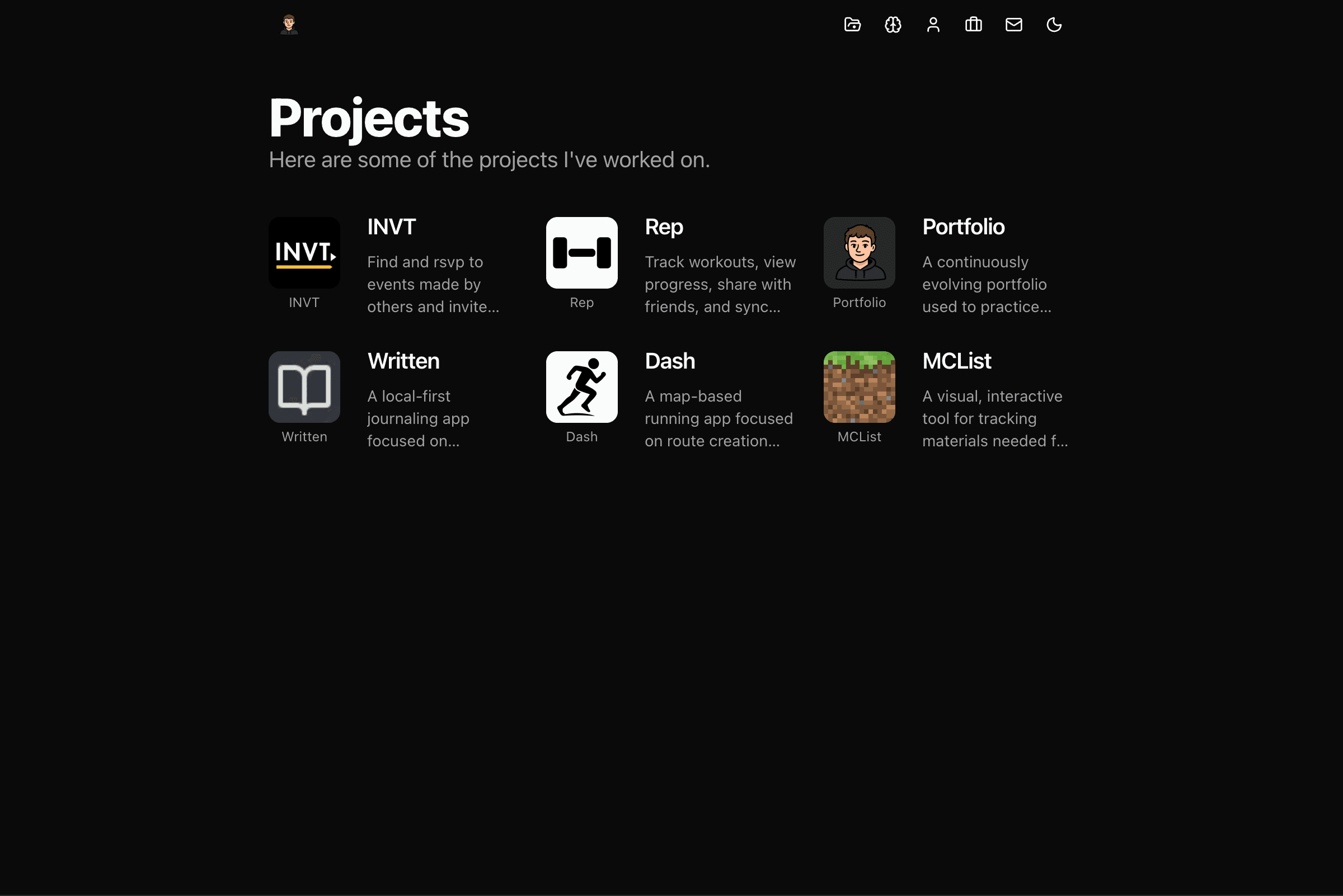 Projects Page