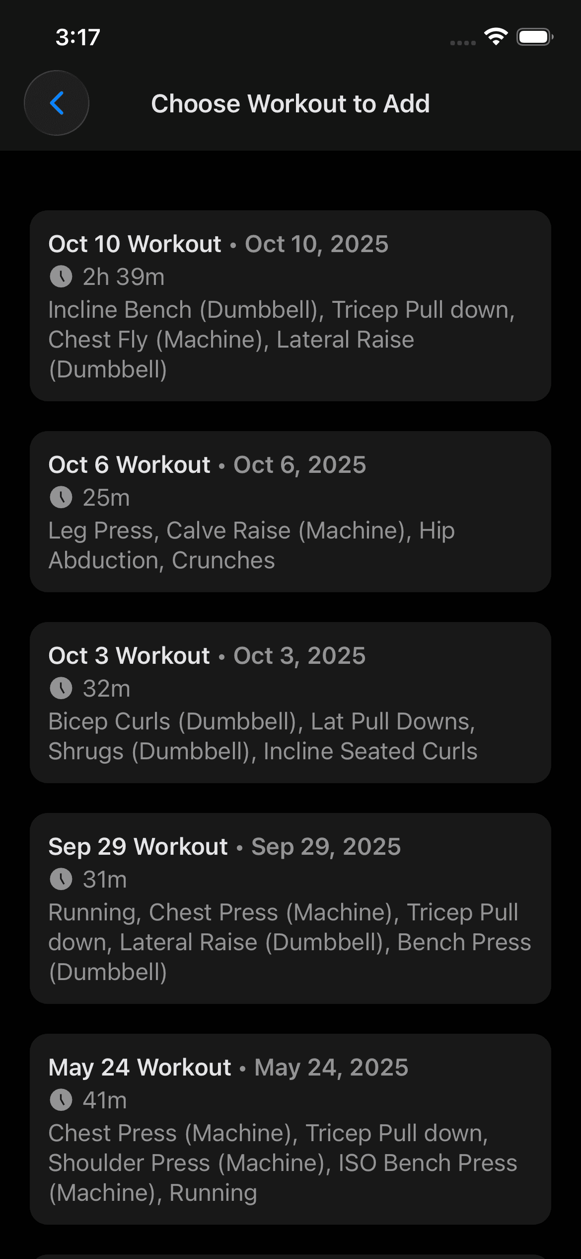 Add Workout To Post