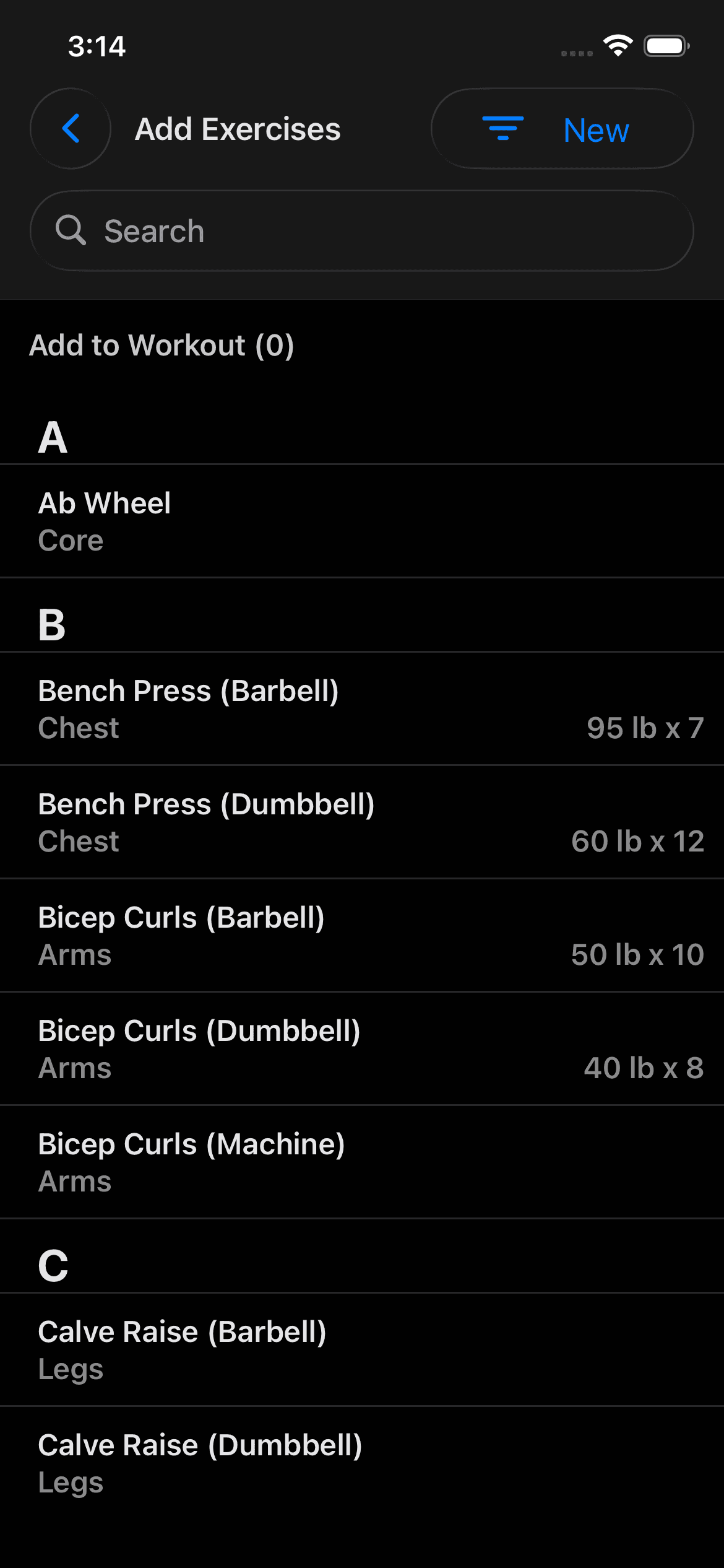 Add Exercise Modal
